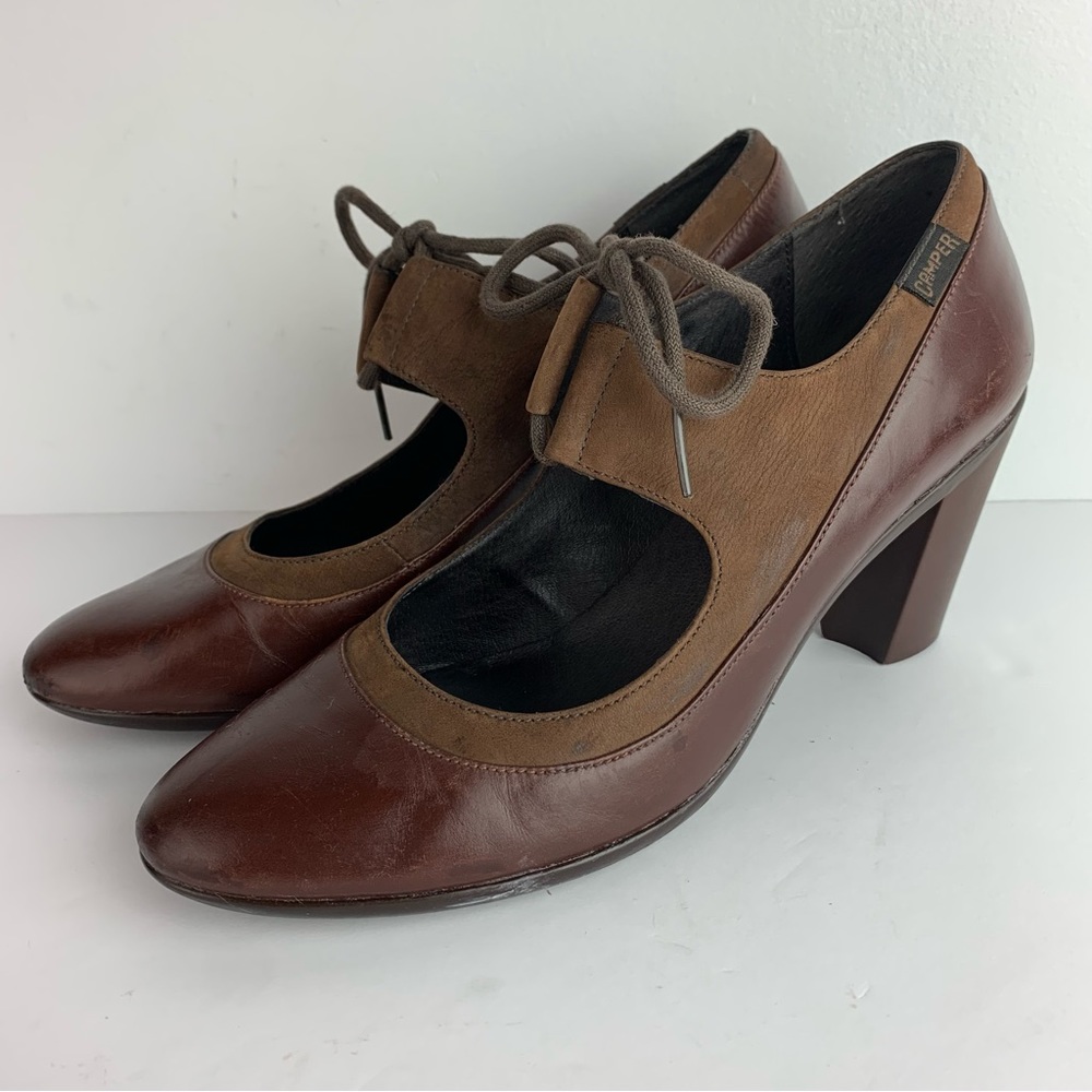 Camper Tie Top Mary Jane Pumps